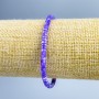 Bracelet en nacre teintée violette, perles disque 4×2 mm, longueur 18 cm (élastique)