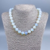 Collier en pierre de lune, perles rondes lisses, diamètre 12 mm ±, longueur 45 cm