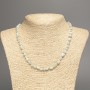 Collier en Angélite verte facettée, diamètre 8×6 mm +/-, longueur 49 cm +