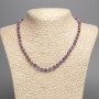Collier en fosfosidérite naturel, perle facettée, diamètre 6 mm