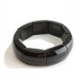 Bracelet élastique en agate noire, pierres rectangulaires 19×25 (±) mm