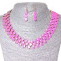 Ensemble Collier et Boucles d'Oreilles Baies doré et rose brillant