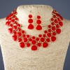 Ensemble «Éclat rouge» émail, longueur 45 cm, couleur du métal : or