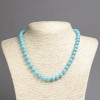 Collier «Turquoise» (artificiel) perles sphériques lisses, diamètre 8 mm, longueur 45 cm+