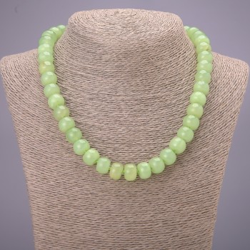 Collier en onyx, perles rondelles lisses, diamètre 12 × 9 mm, longueur 45 cm