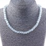 Collier œil de chat gris 8 mm, longueur 40 cm