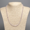 Collier en kunzite, pierre naturelle, billes facettées, diamètre 4,5 mm ±, longueur 51 cm+