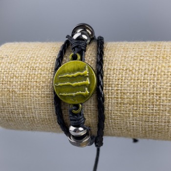 Bracelet en cuir écologique avec griffes dorées à serrage 1 pièce