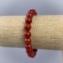 Bracelet Corail Roux (artificiel) perles lisses, diamètre 10 mm, longueur 18 cm