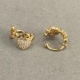 Kaf Xuping Dorure 18K, strass blancs Amour 10x8 mm +