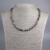 Collier en sélénite, pierre naturelle, perles rondes lisses, diamètre 6 mm ±, longueur 47 cm ±