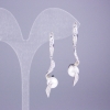 Boucles d'oreilles Xuping rhodium avec strass blancs et perles de Majorque 44 × 10 mm+