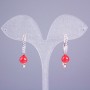 Boucles d'oreilles Xuping en or plaqué 18K avec perle rouge et strass blancs
