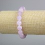 Bracelet en kunzite facettée, billes de 10 mm, longueur 18 cm ± (élastique)