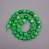Perles sur fil en chrysoprase, billes lisses, diamètre environ 10 mm, longueur environ 39 cm