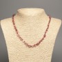 Collier en quartz rose facetté, diamètre 10×6 mm ±, longueur 47 cm ±