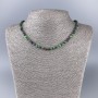 Collier en zoïsite naturelle facettée, perles cube 4×4 mm, longueur 50 cm ±