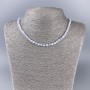 Collier en agate (chalcedoine bleue), cubes facettés, diamètre 4×4 mm, longueur 51 cm ±