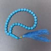 Chapelets turquoise pressée – billes lisses, diamètre 10 mm ±, 33 perles, avec insertions en turquoise