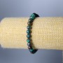 Bracelet chrysocolle en pierre naturelle, billes rondes lisses de diamètre 7 mm ±, longueur 18 cm (élastique)