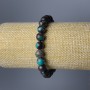 Bracelet chrysocolle, pierre naturelle, billes lisses, diamètre environ 8,5 mm, longueur 18 cm (élastique)