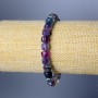 Bracelet fluorite, pierre naturelle, cube facetté, diamètre 7 mm ±, longueur 18 cm (élastique)