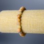 Bracelet en sélénite, cube facetté, diamètre 7,5 mm, longueur 18 cm (élastique)