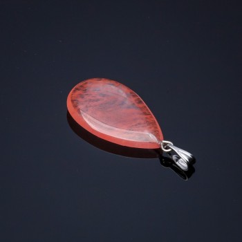 Pendentif goutte de calcédoine 2,5 × 1,7 cm (±)