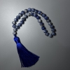 Chapelets en sodalite, pierre naturelle, perles lisses d'un diamètre d'environ 8,5 mm (±), 33 perles, avec inserts métalliques