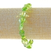 Bracelet en cristal vert, teinté imitant le diopside chromé, perles rondes polies, diamètre environ 10×12 mm ±, longueur 18 cm ± (élastique)