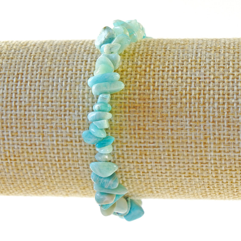 Bracelet en amazonite naturelle – perles miniatures 6×3 mm, longueur 18 cm ± (élastique)