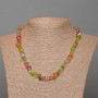Collier en verre coloré facetté, diamètre 8×4 mm, longueur 47 cm